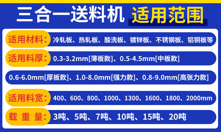 三合一整平送料機參數